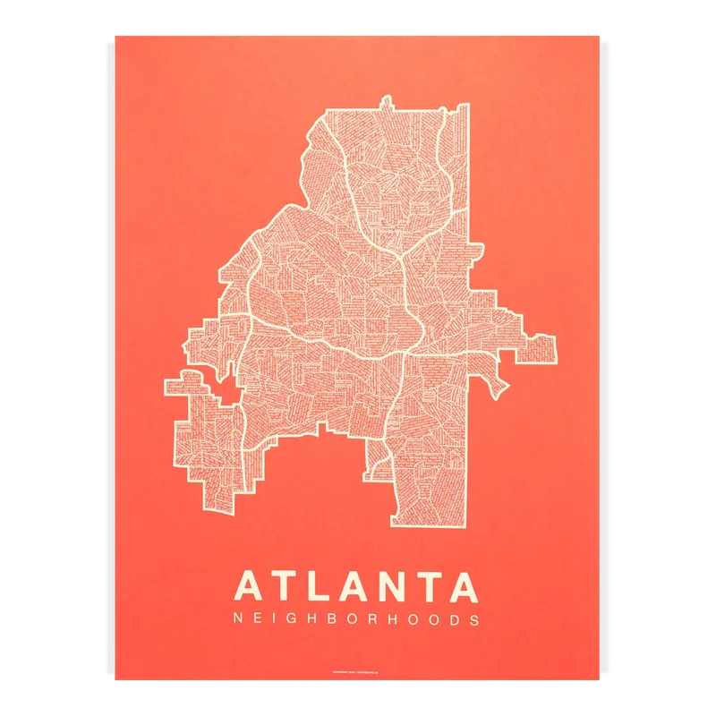 Atlanta Neighborhood Map poster