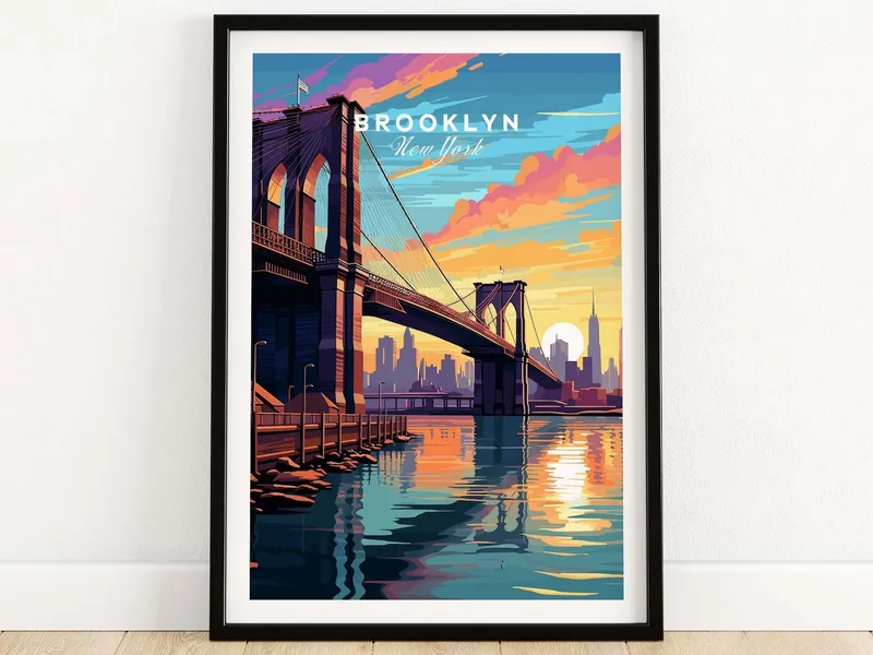 Brooklyn Bridge Print Travel Poster