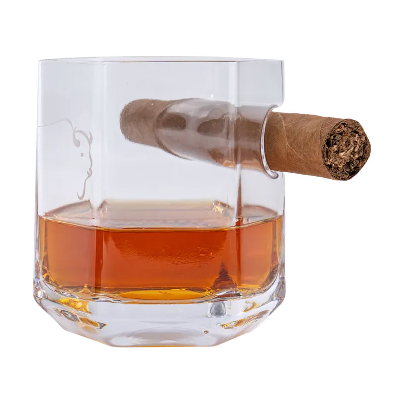 Buffalo Trace Swoosh Etched Cigar Glass