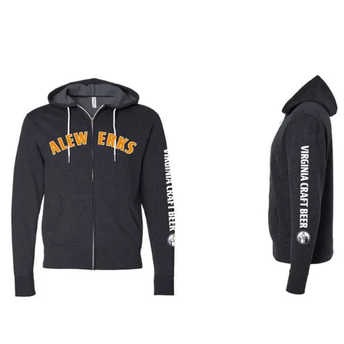 Alewerks Fall 2025 Charcoal Full Zip Up Hoodie