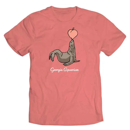 Georgia Aquarium Peach Sea Lion T-Shirt